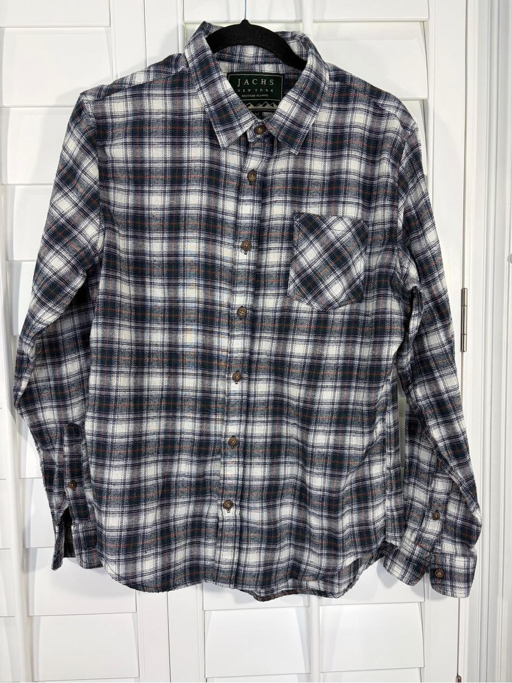 Jachs Classic Recycled Flannel Plaid Button-Down Shirt (M)